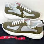 Prada Men's Green and Khaki Trainers - Image 2