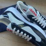 Prada Men's Navy and Black Trainers - Image 4