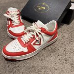 Prada Men's Red and White Trainers - Image 4