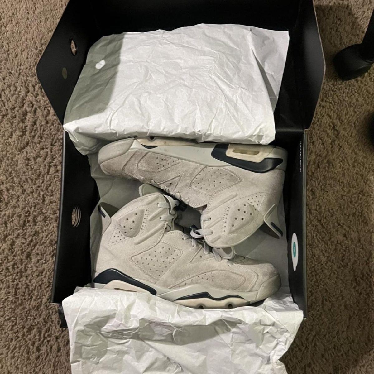 Jordan Men's Grey and Navy Trainers - Image 1