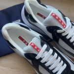 Prada Men's Navy and Black Trainers