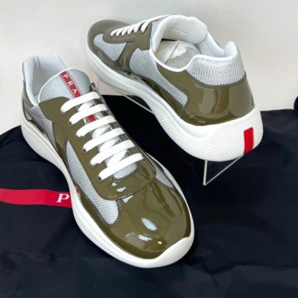 Prada Men's Green and Khaki Trainers