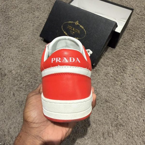 Prada Men's Red and White Trainers
