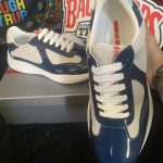 Prada Men's White and Blue Trainers
