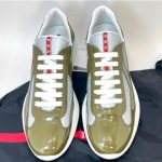 Prada Men's Green and Khaki Trainers - Image 4